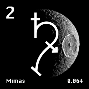 Astronomical Symbol of Saturn's moon Mimas