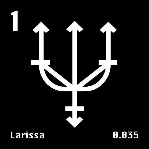 Astronomical Symbol of Neptune's moon Larissa