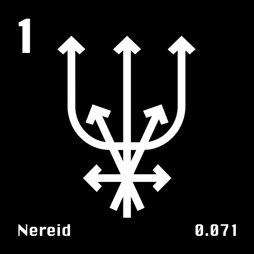 Astronomical Symbol of Neptune's moon Nereid