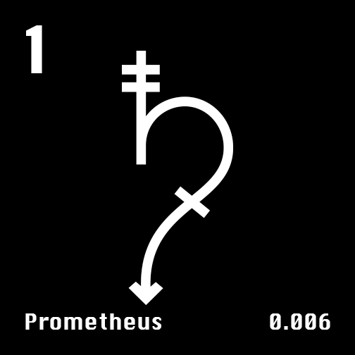 Astronomical Symbol of Saturn's moon Prometheus