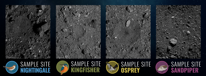 OSIRIS-REx Mission Sample Collection Sites