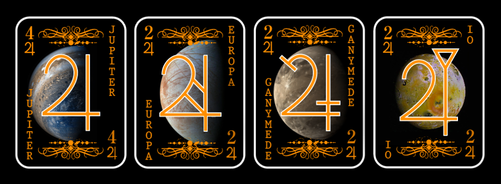 Jupiter and Moons Astronomy Symbols